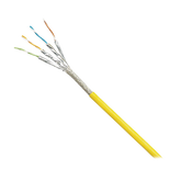 Bobina de Cable Blindado S/FTP Categoría 6A, Uso Industrial con Resistencia al Aceite, Rayos UV y Abrasión, Multifilar (Flexible), Color Amarillo, Bobina de 500m